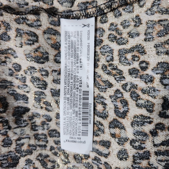 NEW ZARA Luxury  Leopard with Gold Metallic and Brown Dress Size XSl - Picture 17 of 17